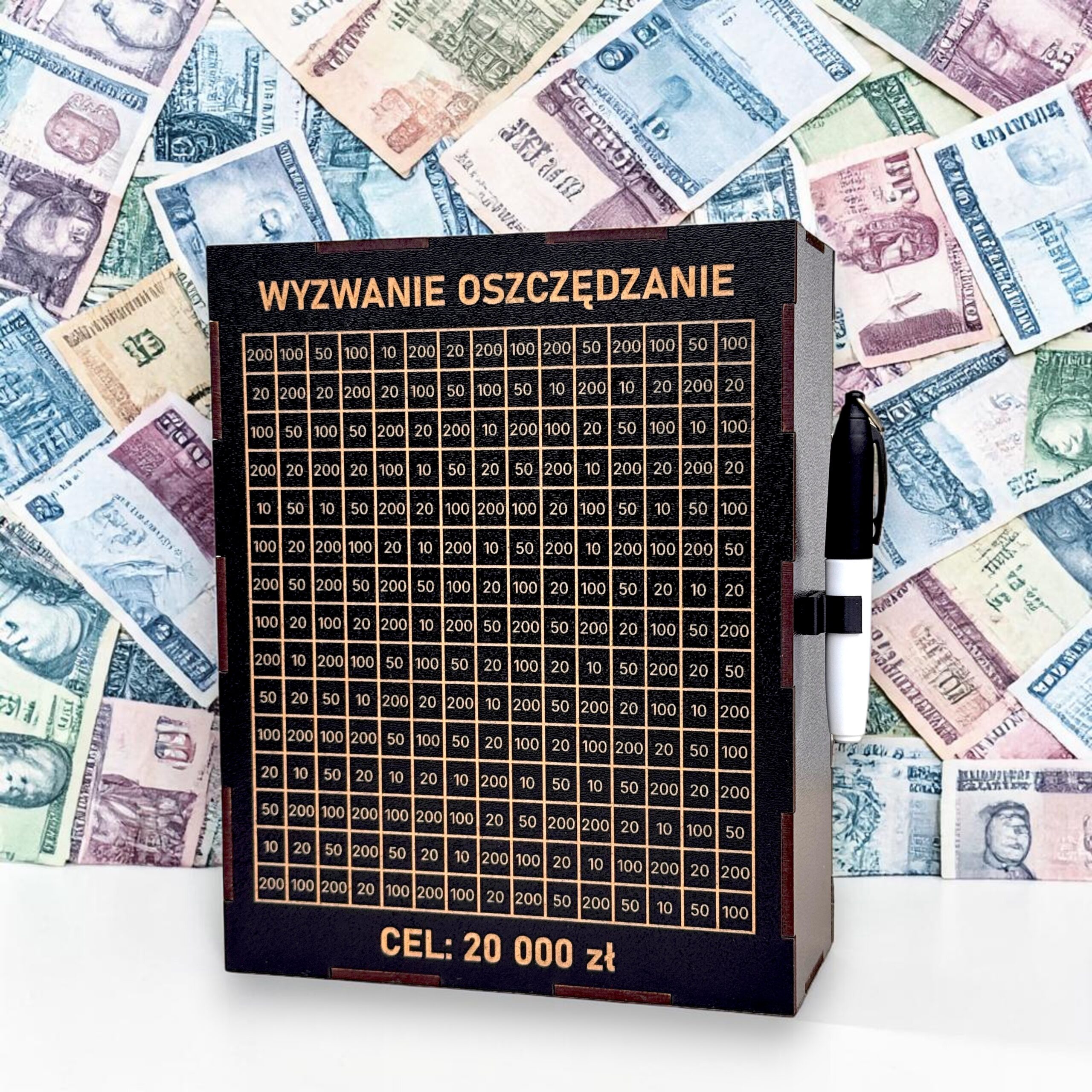 Personalizowana Skarbonka Wykreślana CZARNA L + marker gratis - obrazek 7