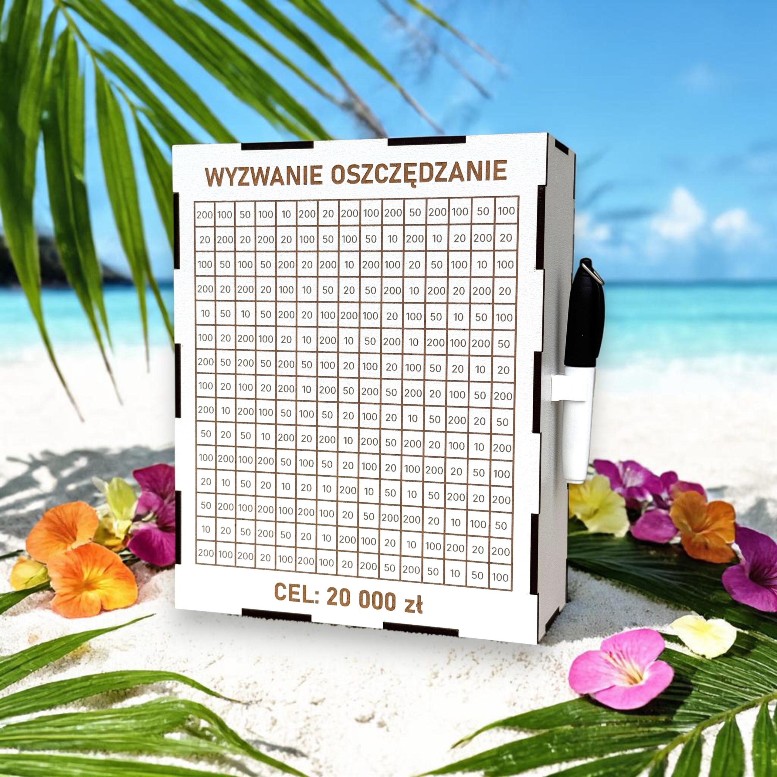 Personalizowana Skarbonka Wykreślana BIAŁA L + marker gratis - obrazek 6