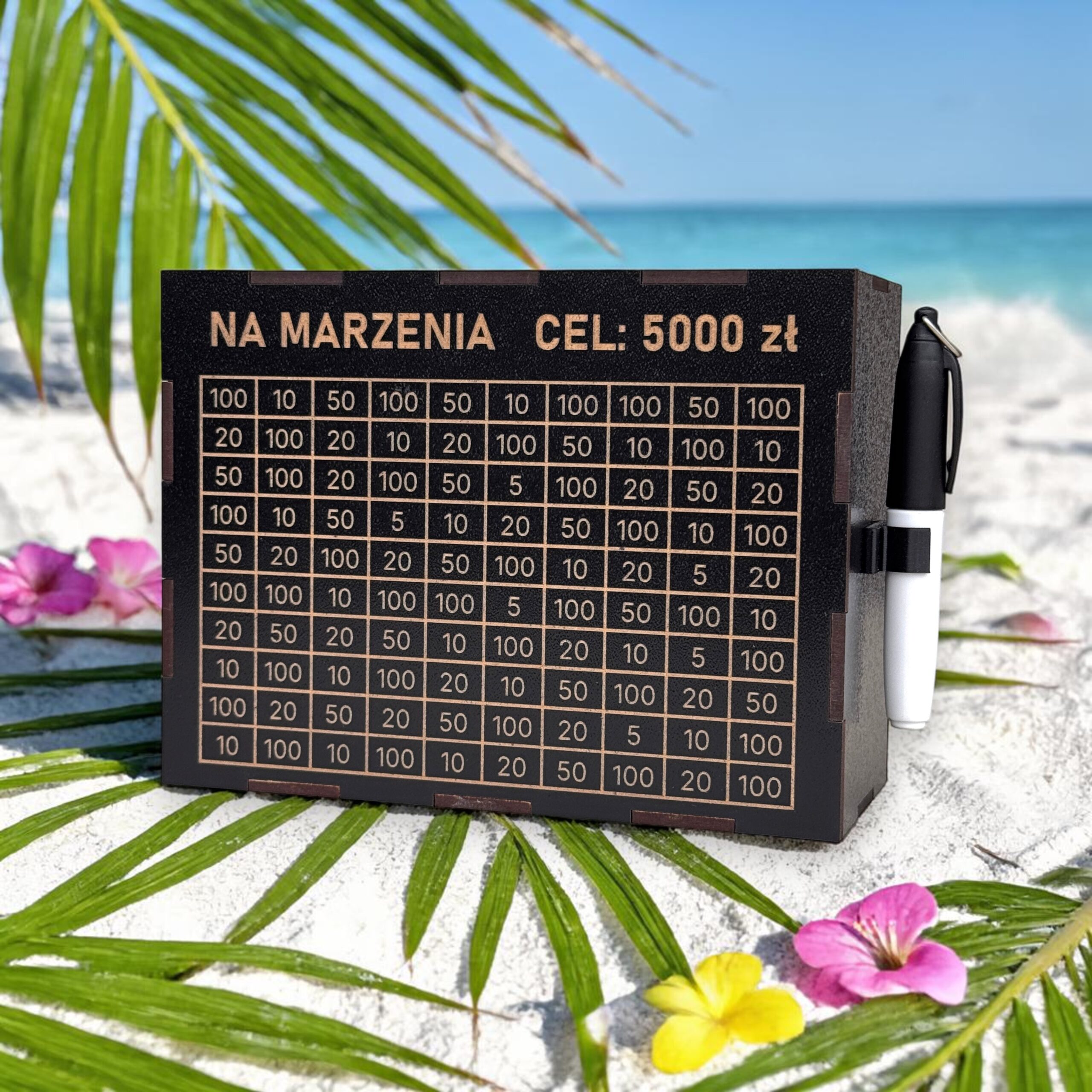 Personalizowana Skarbonka Wykreślana CZARNA S + marker gratis - obrazek 6