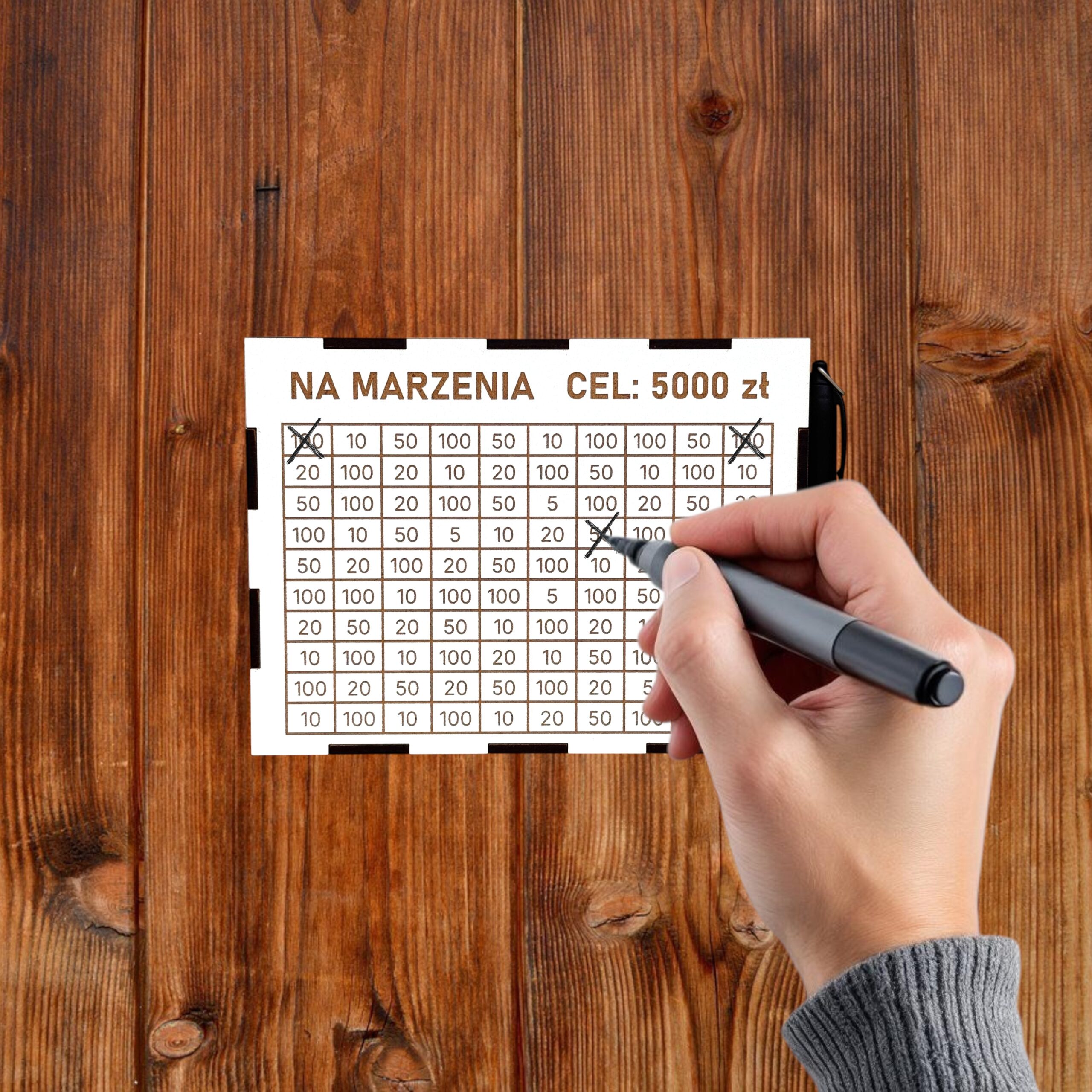 Personalizowana Skarbonka Wykreślana BIAŁA S + marker gratis - obrazek 3