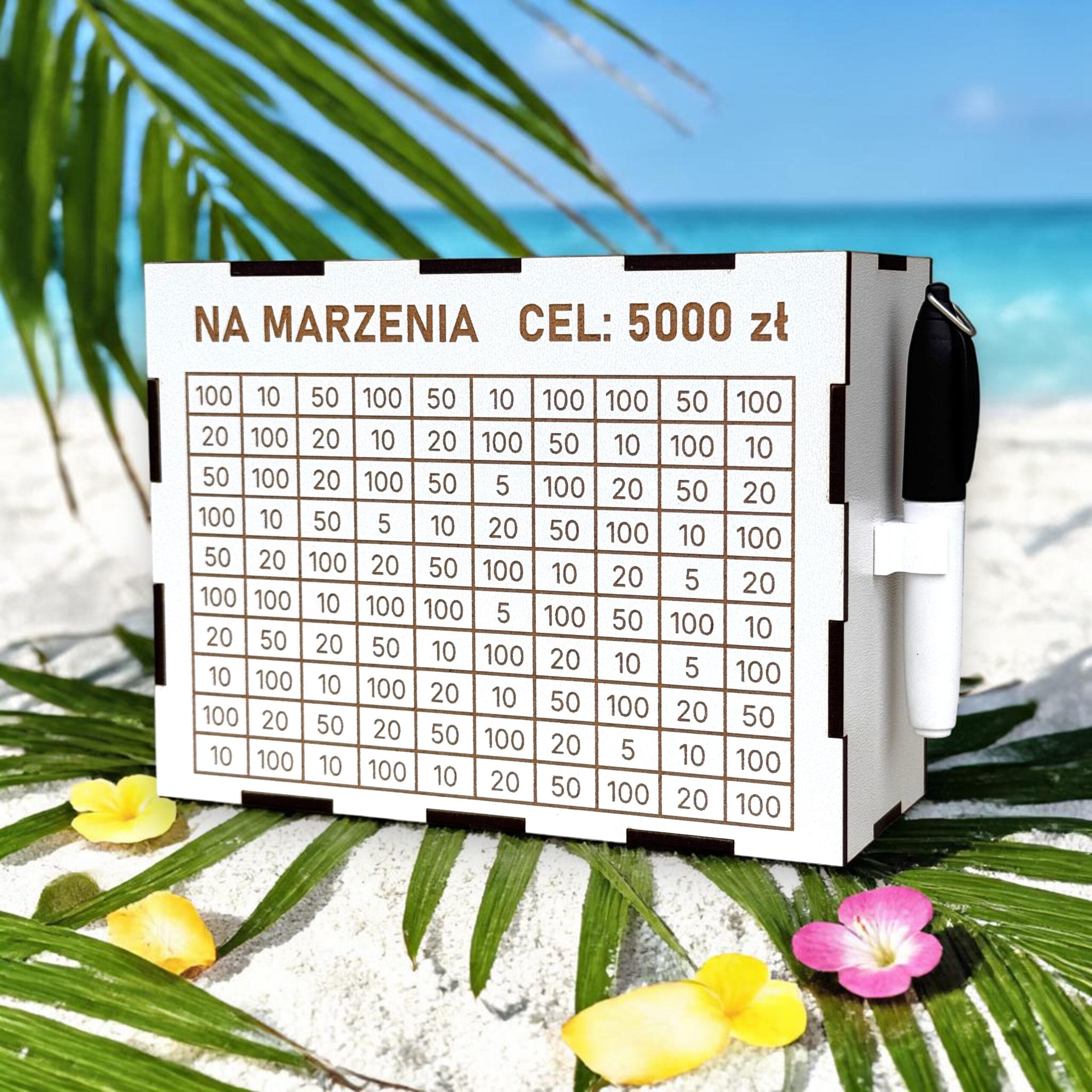 Personalizowana Skarbonka Wykreślana BIAŁA S + marker gratis - obrazek 5