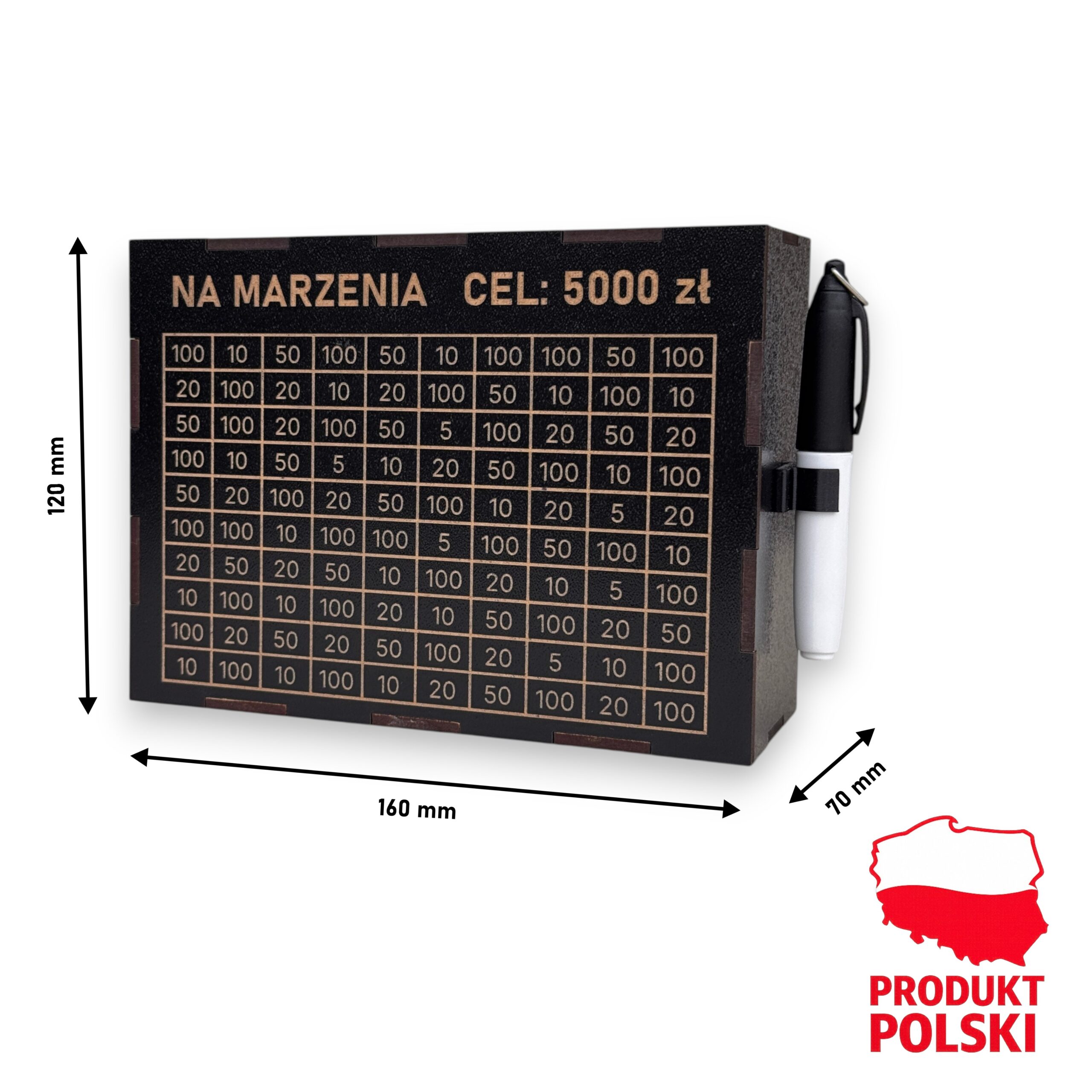 Personalizowana Skarbonka Wykreślana CZARNA S + marker gratis - obrazek 4