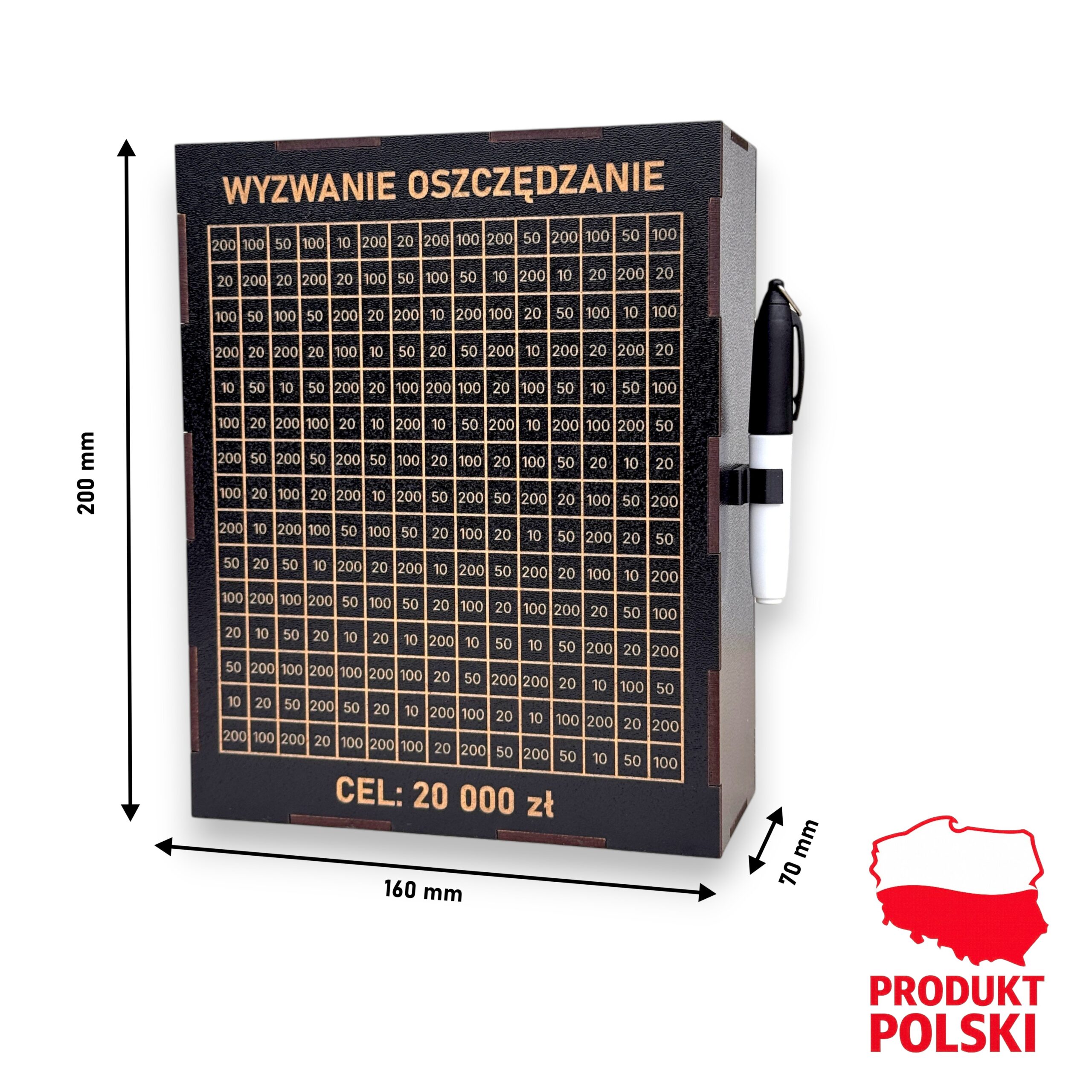 Personalizowana Skarbonka Wykreślana CZARNA L + marker gratis - obrazek 4