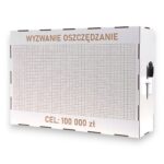 Skarbonka Wykreślana MEGA XXL 100 000zł BIAŁA Personalizowana + marker gratis